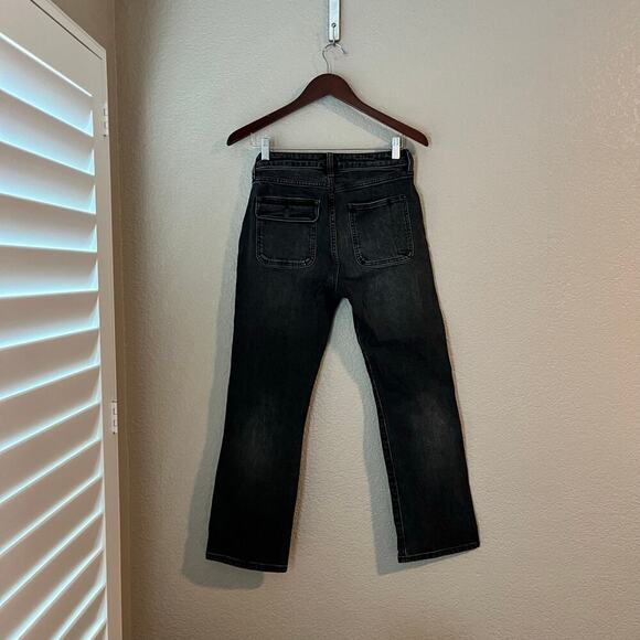 Current Elliott Cropped Bootcut Jeans Dark Cotton Stretch Front Patch Pocket 27 - Picture 4 of 9